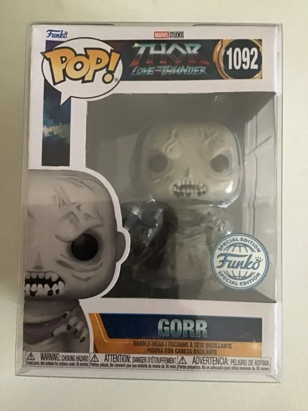 Funko Pop Thor Love and Thunder Gorr #1092 Funko Exclusive Marvel w/Protector